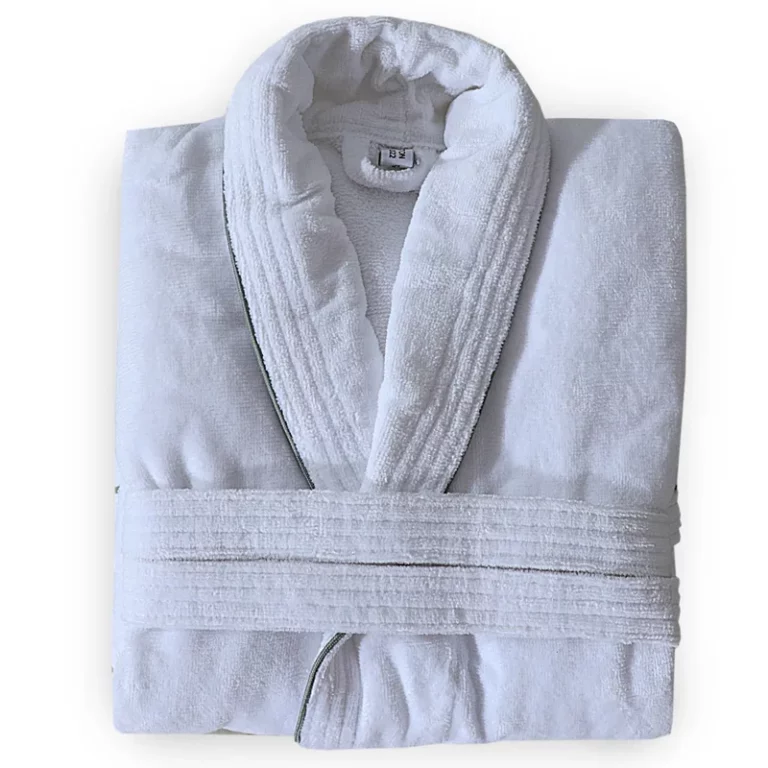 White Unisex Velour Bathrobe